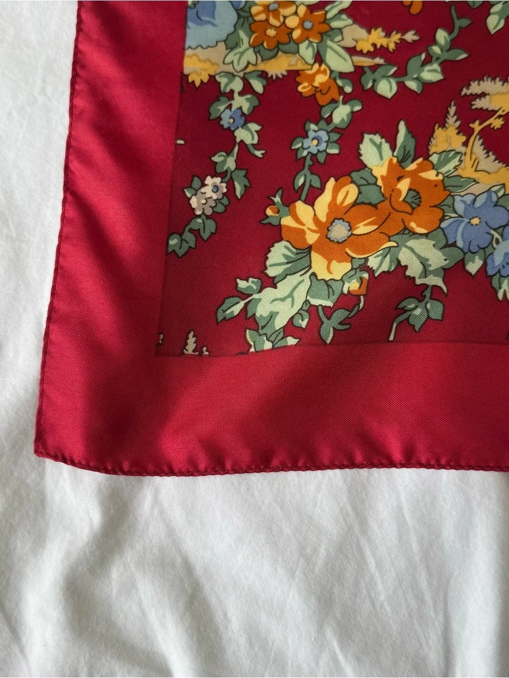 Liberty of London Red Floral Silk Scarf